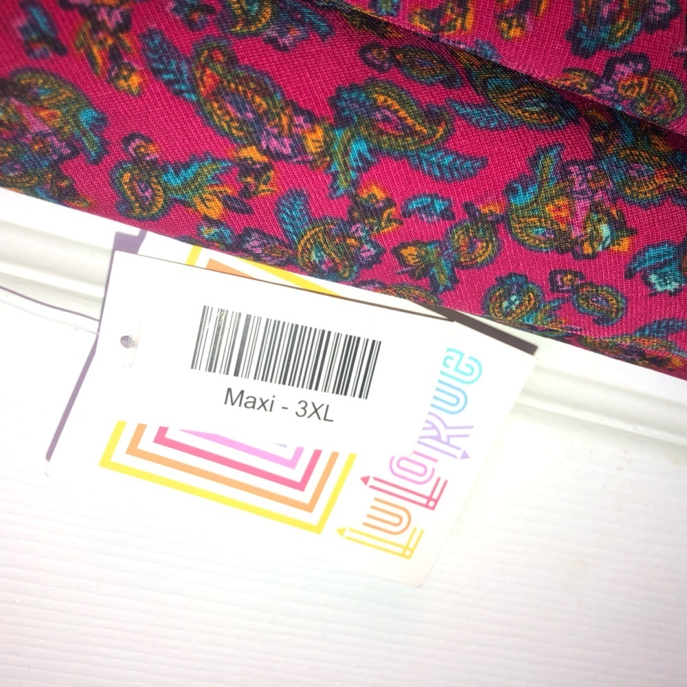 LuLaRoe Red Floral Maxi Skirt - Picture 9 of 12